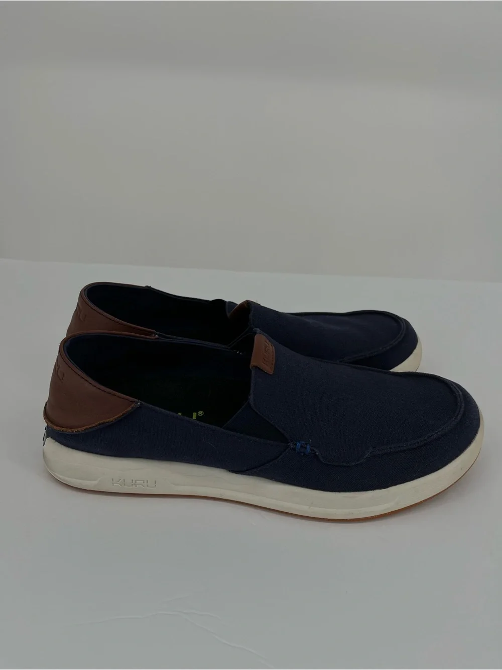KURU Pace Slip-On Comfort Shoes Men’s Size 10 Navy Canvas Walking Casual Loafers